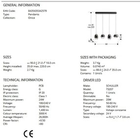 Lustra LED suspendata design modern Onice 4L