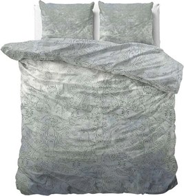 Lenjerie de pat din satin de bumbac DESPINA BLUE cu model Dimensiune lenjerie de pat: 2 buc 60 x 70 cm | 200 x 200 cm