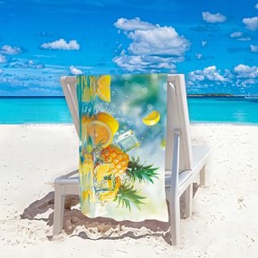 Prosop plaja LEMONADE 100x180 cm colorat, 100% microfibra