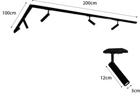 Sistem de iluminat modern pe șină cu 5 spoturi bronz închis monofazat - Iconic Ivy