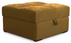 Taburet mustar ZENOVA cu spatiu de depozitare 65x65 cm