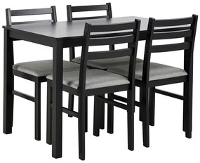 Set de masă EMILY cu 4 scaune, negru