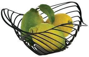Coș de design pentru fructe Trinity 12 B, negru, diametru 26 cm - Alessi