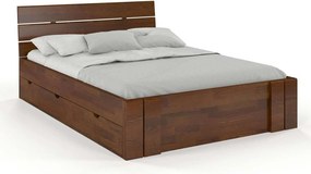 Pat lemn masiv TerraCraft Model 2 cu Sertar Fag Personalizabil - 200x200, Nuc