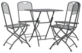 Set mobilier gradina 5 piese antracit plasa metalica expandata Lungime masa 60 cm, 5