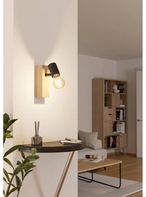 Aplică de perete neagră/în culoare naturală TOWNSHEND 3 – EGLO