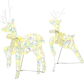 vidaXL Reni LED cu 40 LED 2 pcs Alb cald PET