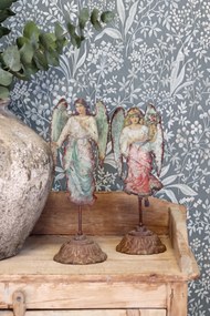 Set 2 decorațiuni vintage din metal, H30 cm, „Vintage Angels”