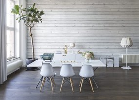 Tapet Horizontal Boards, White, Rebel Walls