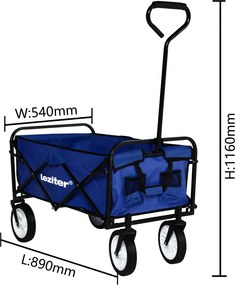 Cărucior de plajă pliabil pentru grădină