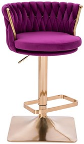 HR450KW Scaun Fuksja din Catifea cu Bază Aurie
