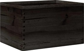 vidaXL Cutie din lemn cu mânere negru 40x30x23 cm lemn masiv de pin