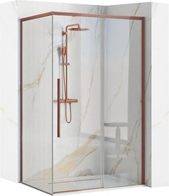 Cabina de dus SOLAR cu cadita neagra 100x80 cm cupru periat