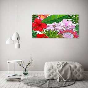 Tablou sticlă acrilică Flori hawaii