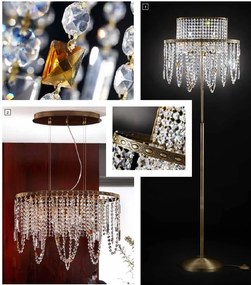 Lampadar din alama si cristale Schöler Kristalldesign