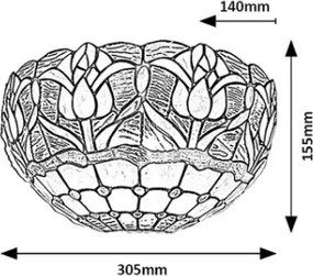 Brilagi - Aplica de perete Tiffany LORAS cu vitralii 1xE14/40W/230V