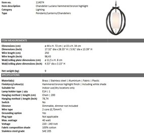 Lustra design industrial LUX Luciano, bronz 114074 HZ