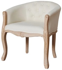 Fotoliu shabby chic, crem, din stofa, Valbonne