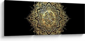 Tablou - Mandala bogăției (cu ceas) (90x30 cm)
