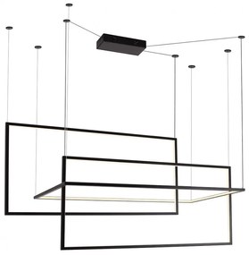 Lustra LED dimabila, XXL suspendata design modern GEOMETRIC negru P0271D MX