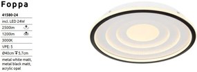 Plafoniera LED design modern Foppa alb, negru