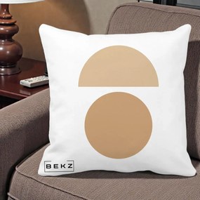 Perna Decorativa Geometric Minimalist Auriu, 40x40 cm, Alba Mata, Husa Detasabila, Perna Inclusa, BEKZ®