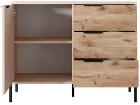 Comodă Rastafa D3S (Stejar viking + Bej). 1071374