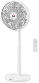 HOMCOM Ventilator de podea, Aer condiționat, 3 moduri, Afișaj LED, oscilant, material plastic, Alb | Aosom Romania