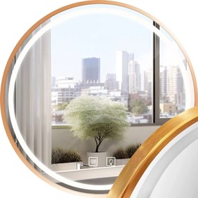 Oglinda LED MMJ Auriu roz periat 80cm, Rea