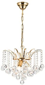Candelabru cristal Asfour design lux KRISTALL KLASSISCH 3L gold/clear