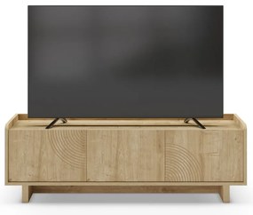Comodă TV în culoare naturală cu aspect de lemn de stejar 140x45x40 cm Daira – Marckeric