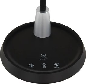 Globo 58496S - Lampă de birou LED tactilă reglabilă KIRK LED/12W/230V, neagră