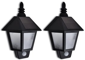Lampă solară de perete cu senzor de mișcare, 2 buc.