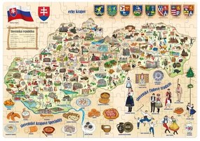 Puzzle Harta Slovaciei Popular , 160 piese