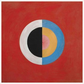 Artă imprimată The Swan No.17 (Red, Black, White Abstract) - Hilma af Klint, (40 x 40 cm)