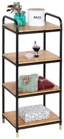 Etajeră de baie neagră/în culoare naturală din metal 42x94,5 cm Loft – Wenko