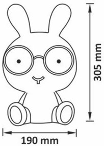 Veioză LED RGBW dimabilă de veghe pentru copii 2,5W/230V alb iepuraș