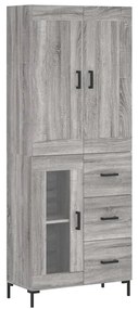 3199943 vidaXL Dulap înalt, gri sonoma, 69,5x34x180 cm, lemn compozit