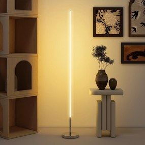 HOMCOM Lampă de Podea LED Reglabilă cu Telecomandă de 150cm Înălțime, Argintiu | Aosom Romania