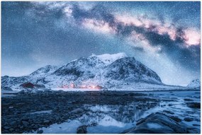 Tablou cu munți și ceul cu stele (90x60 cm)