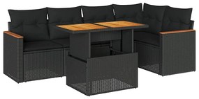 3327485 vidaXL Set mobilier de grădină cu perne, 5 piese,poliratan/lemn acacia