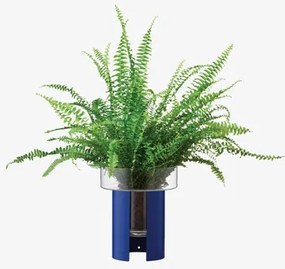 Ghiveci de flori Terrazza, î. 22 cm, Ø19 cm, transparent/albastru-cobalt - LSA international