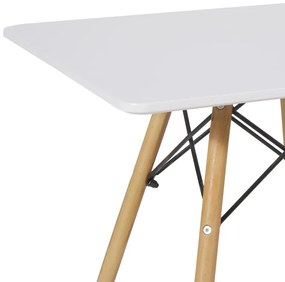 Masa pentru copii Natali MDF alb si lemn de fag natural 60x60x51 cm