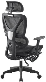RESIGILAT- RIGACHAIR PRO Scaun ergonomic, sezut translatie, cotiere 2D, tetiera 2D, recliner 155°, suport picioare, Full Mesh, Negru