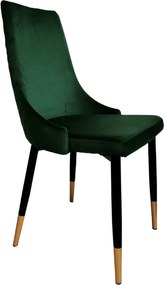 SET 4 Scaune Oro, structura metalica, catifea - VERDE INCHIS