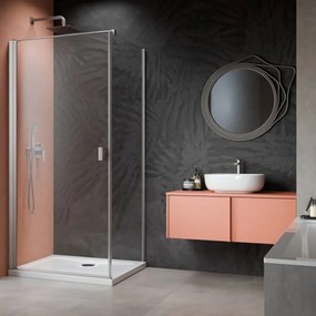 Usa de nisa batanta Radaway Nes KDJ I 90 cm sticla 6 mm finisaj nichel periat-transparent deschidere stanga