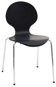 Set de 4 scaune negre cu picioare crom - Dan-Form