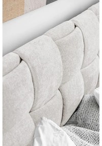 Pat matrimonial crem tapițat cu somieră 160x200 cm Eve – Miuform