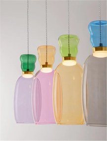 Lustra cu 4 pendule LED design modern Pluma multicolor