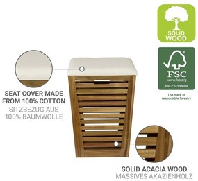 Coș de rufe în culoare naturală închisă din lemn 55 l Fondi – Wenko